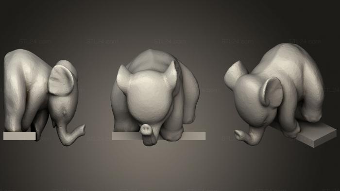 Статуэтки животных (Слон, я люблю тебя, STKJ_0926) 3D модель для ЧПУ станка